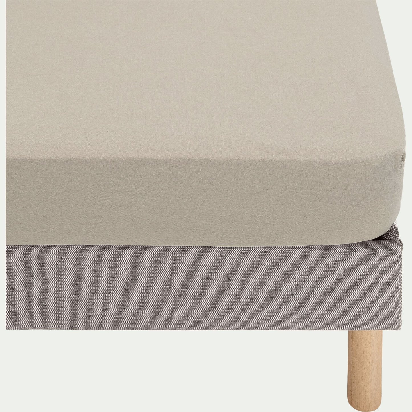 VENCE - Drap housse en lin lavé 140x200cm B28cm - beige