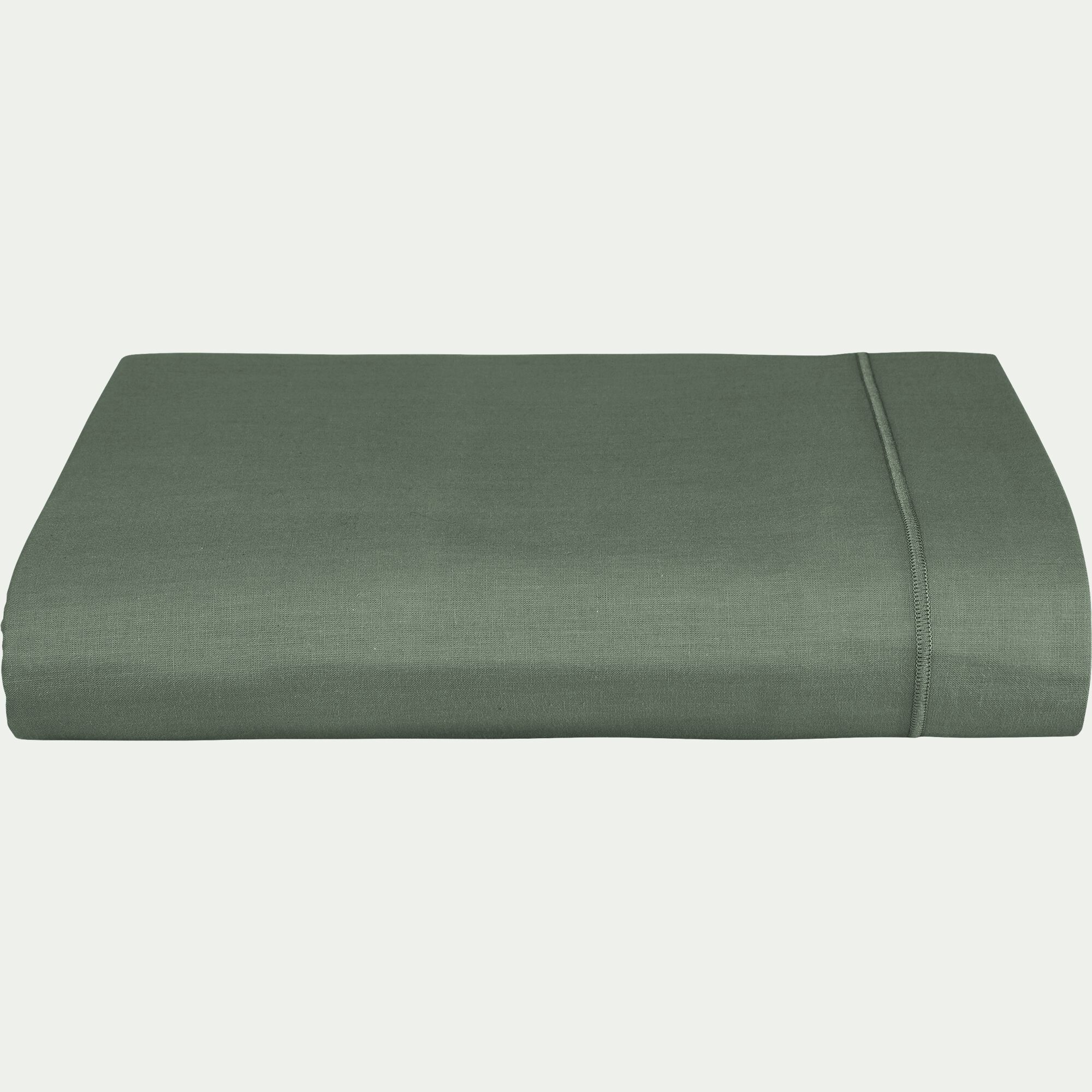 CALANQUES - Drap plat en coton 180x300cm - vert cèdre