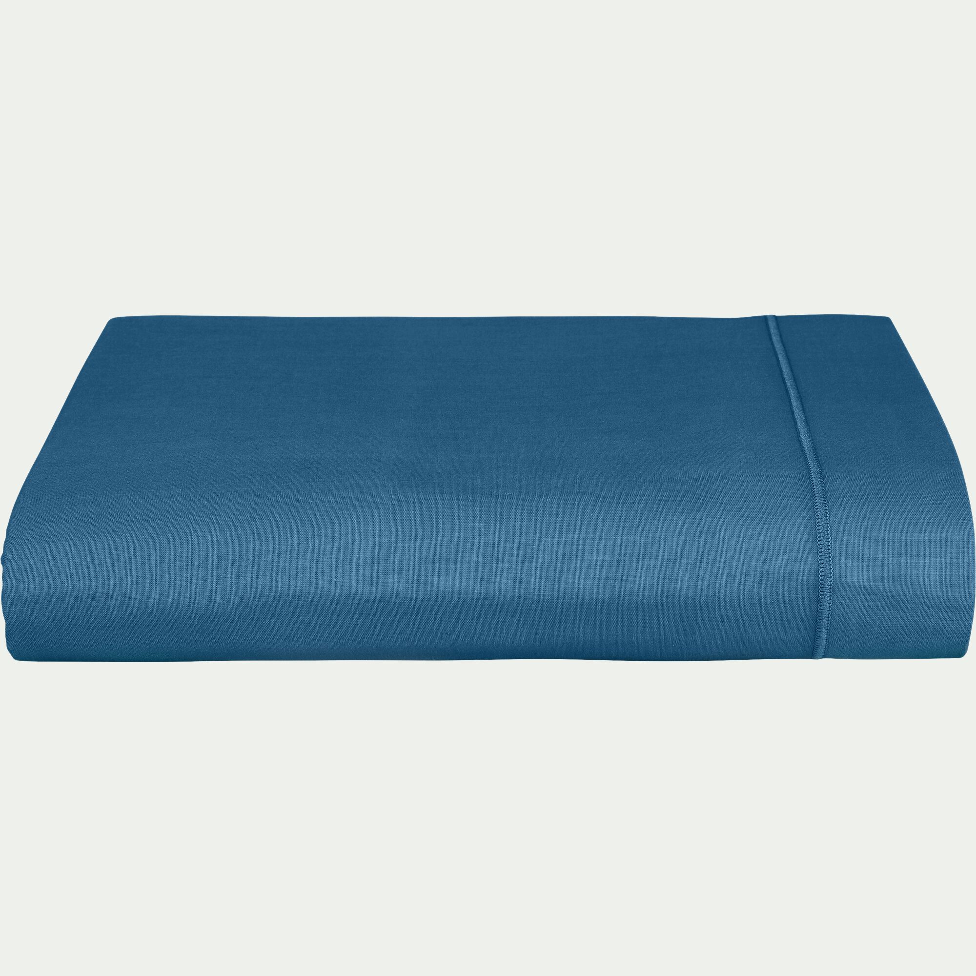 CALANQUES - Drap plat en coton 180x300cm - bleu figuerolles