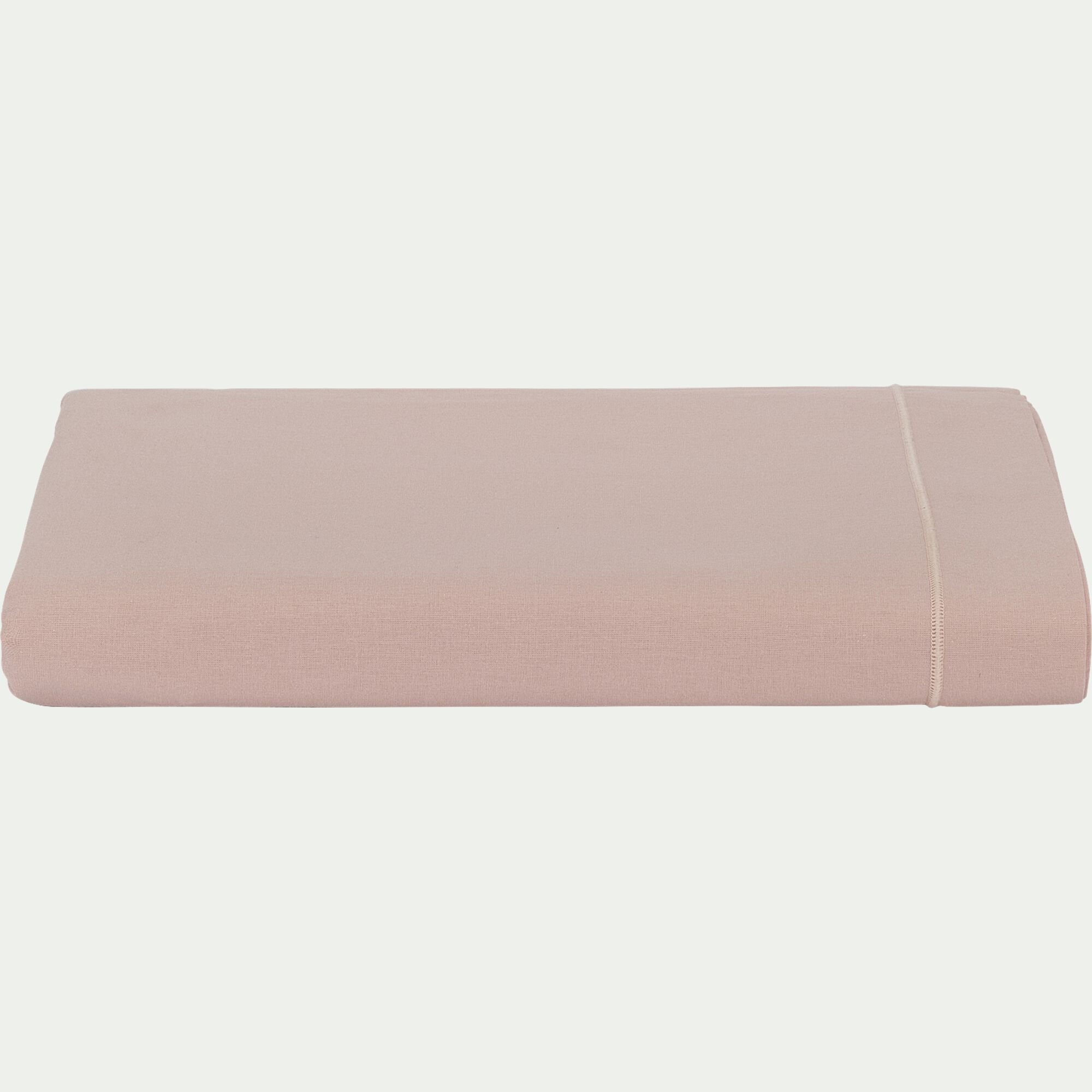 CALANQUES - Drap plat en coton 270x300cm - rose rosa