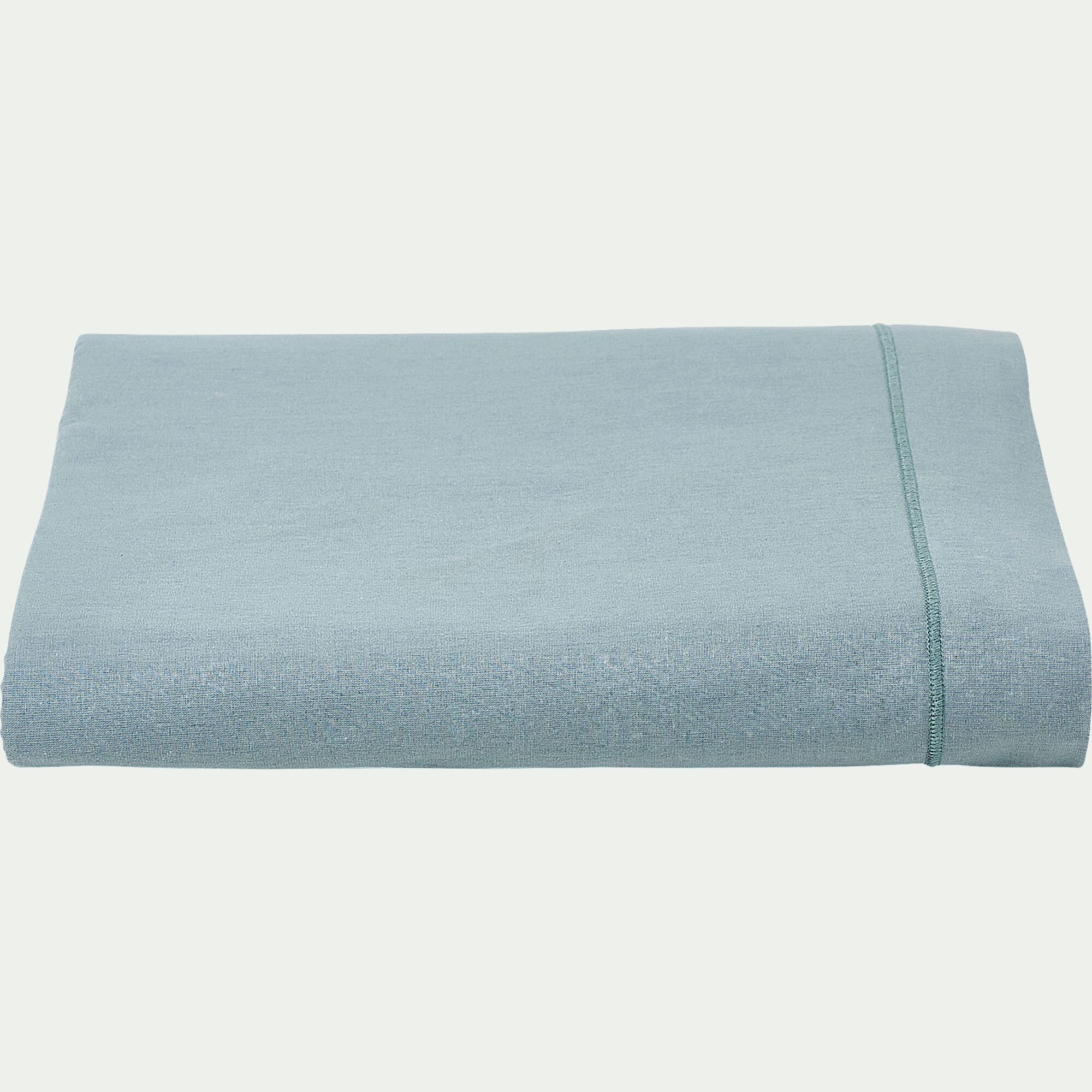 CALANQUES - Drap plat en coton 270x300cm - bleu calaluna