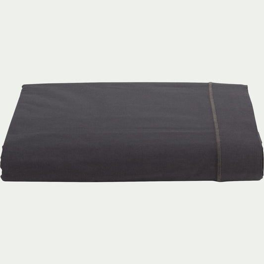 CALANQUES - Drap plat en coton 270x300cm - gris ardoise