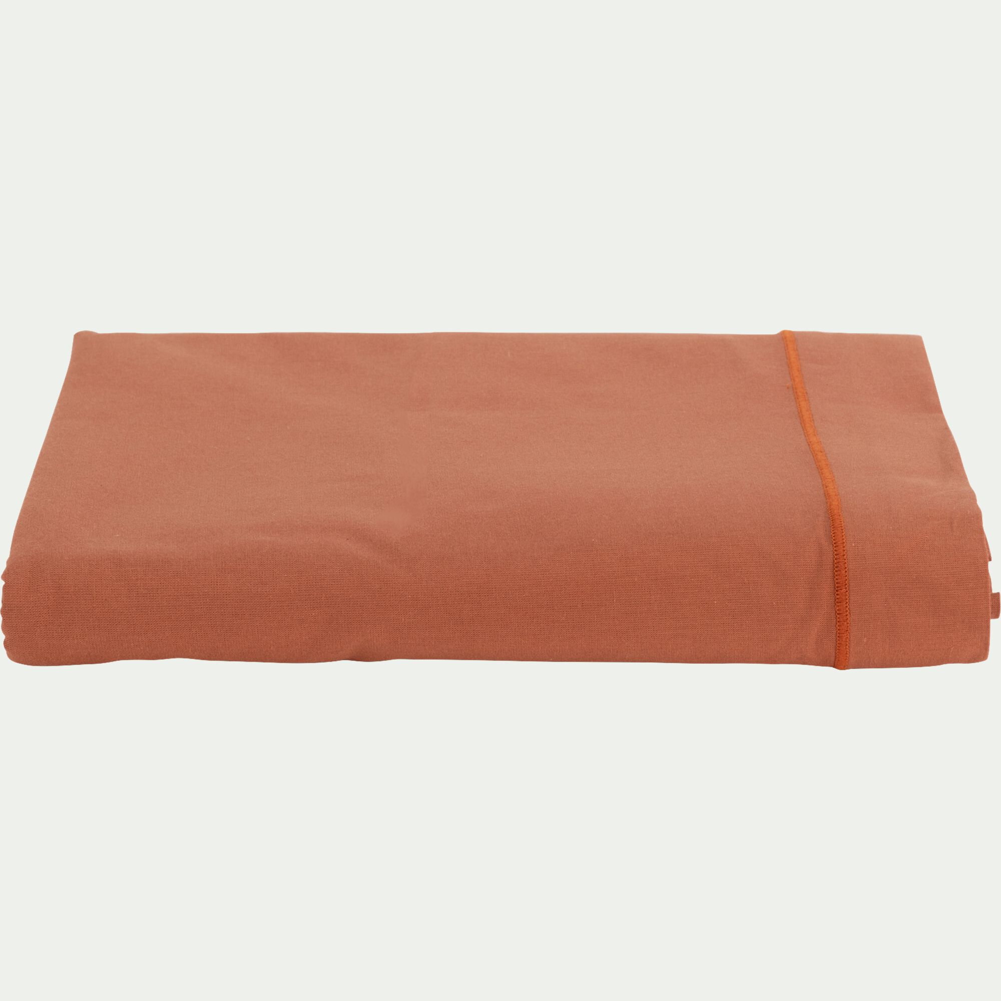 CALANQUES - Drap plat en coton 270x300cm - brun rustrel