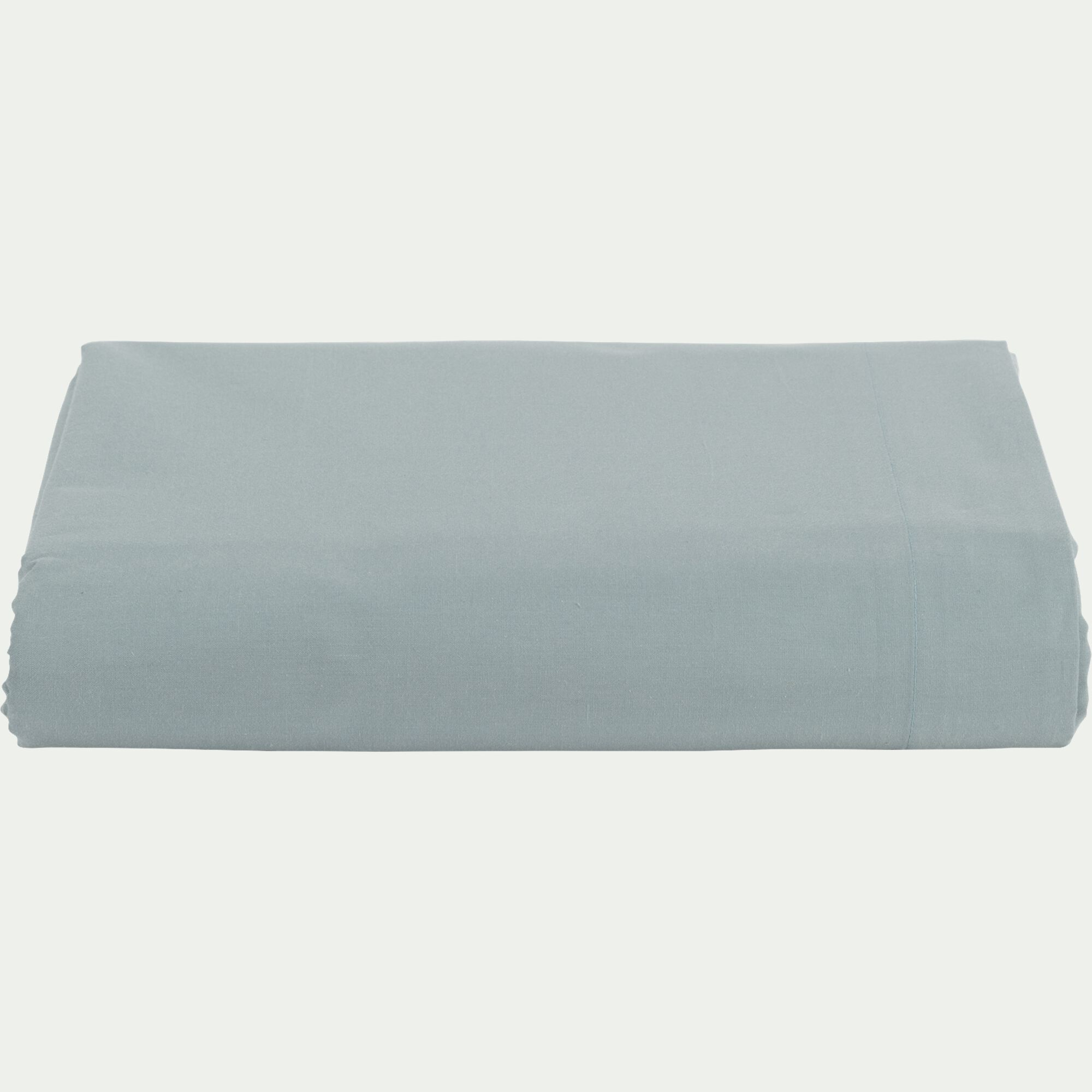 FLORE - Drap plat en percale de coton 270x300cm - bleu calaluna