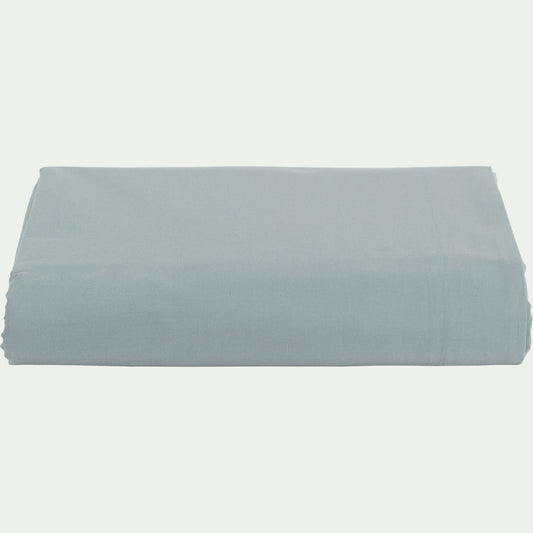 FLORE - Drap plat en percale de coton 270x300cm - bleu calaluna