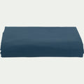 FLORE - Drap plat en percale de coton 270x300cm - bleu figuerolles