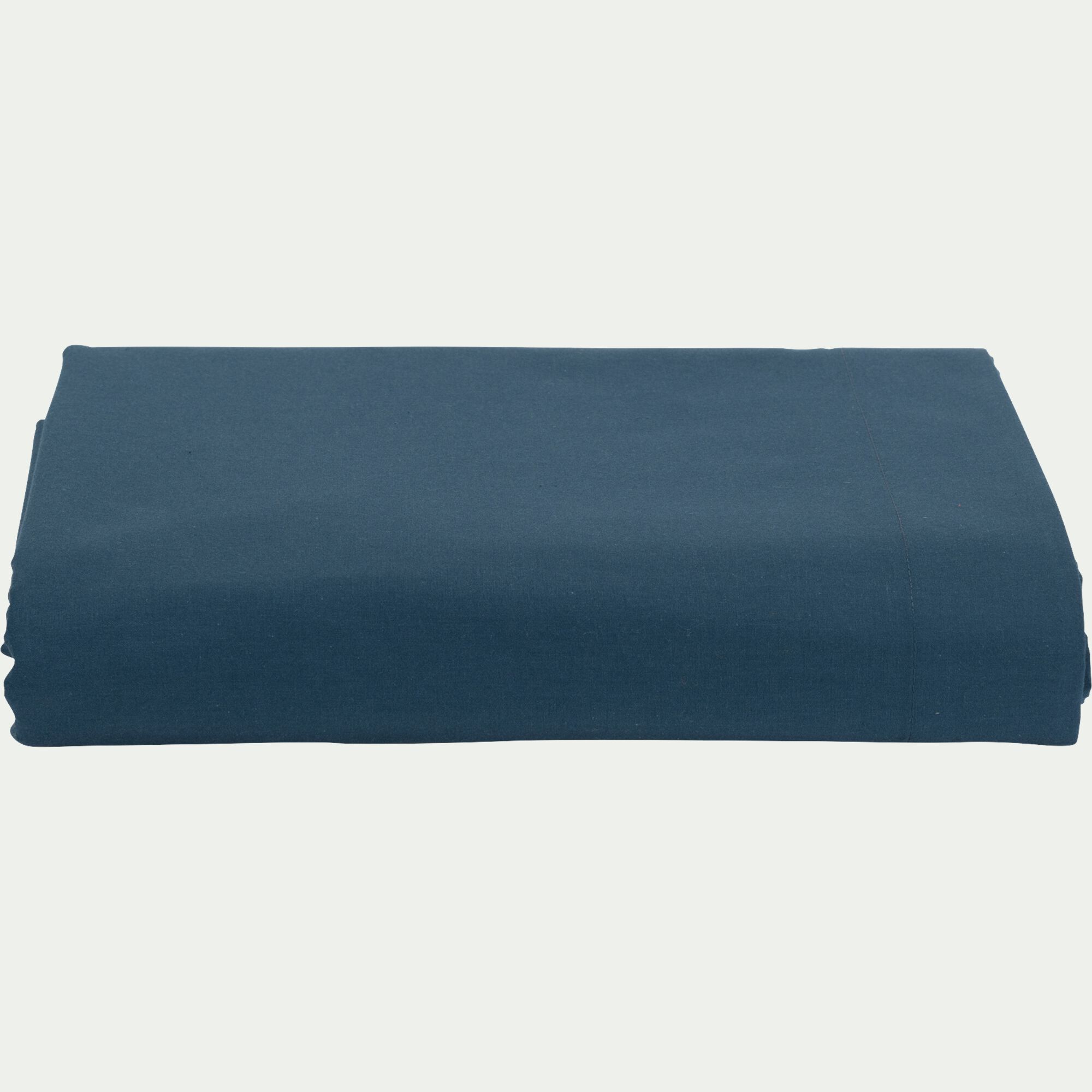 FLORE - Drap plat en percale de coton 270x300cm - bleu figuerolles