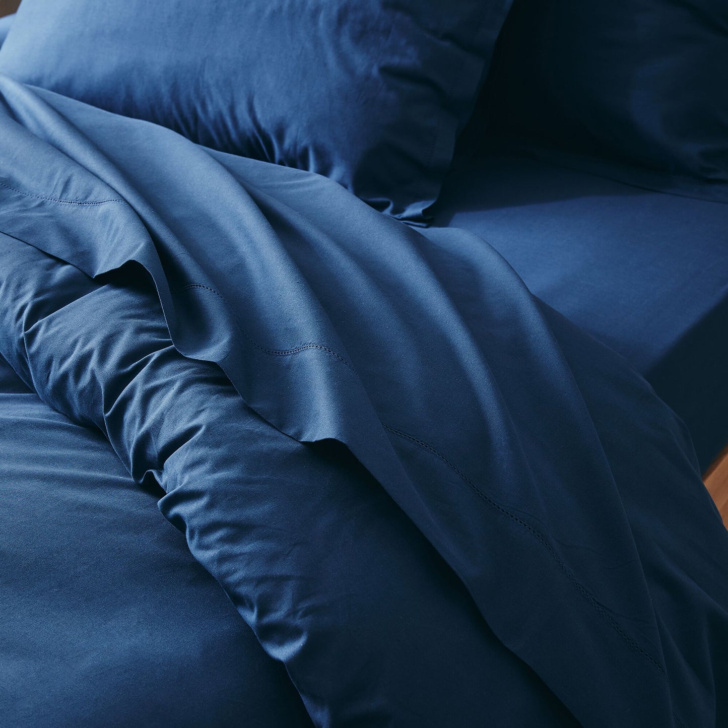 ORGANICA - Drap plat en coton bio 270x300cm - bleu abysse