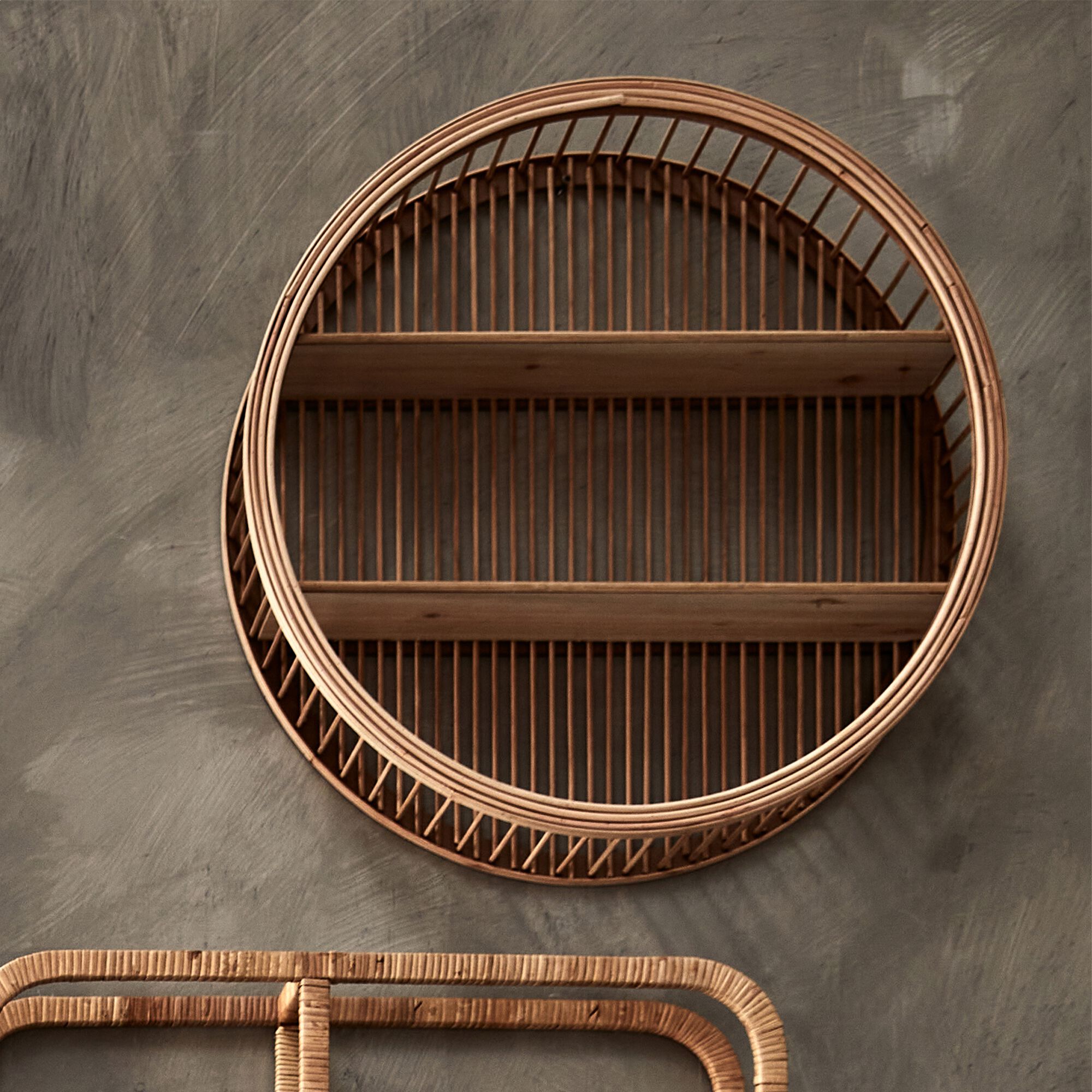 JINAH - Étagère déco en bambou D60cm - naturel