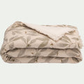 ALLORO - Edredon en coton motif végétal 100x180cm - beige
