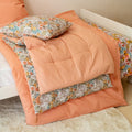 BUTINE - Édredon en coton motif Grenat 65x120cm - rouge