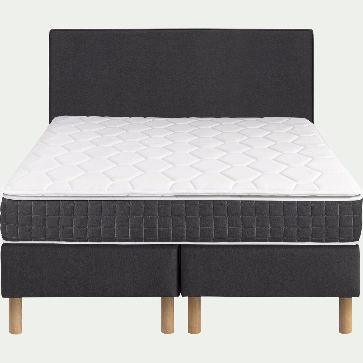 COTIGNAC - Ensemble matelas ressorts + sommier H24cm alinea 2x100x200cm - gris anthracite