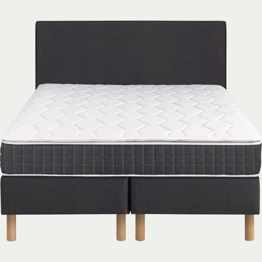 COTIGNAC - Ensemble matelas ressorts + sommier H24cm alinea 2x100x200cm - gris anthracite