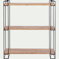 AMALYA - Etagère murale en bois et métal - bois clair L66xl19xH77,5cm