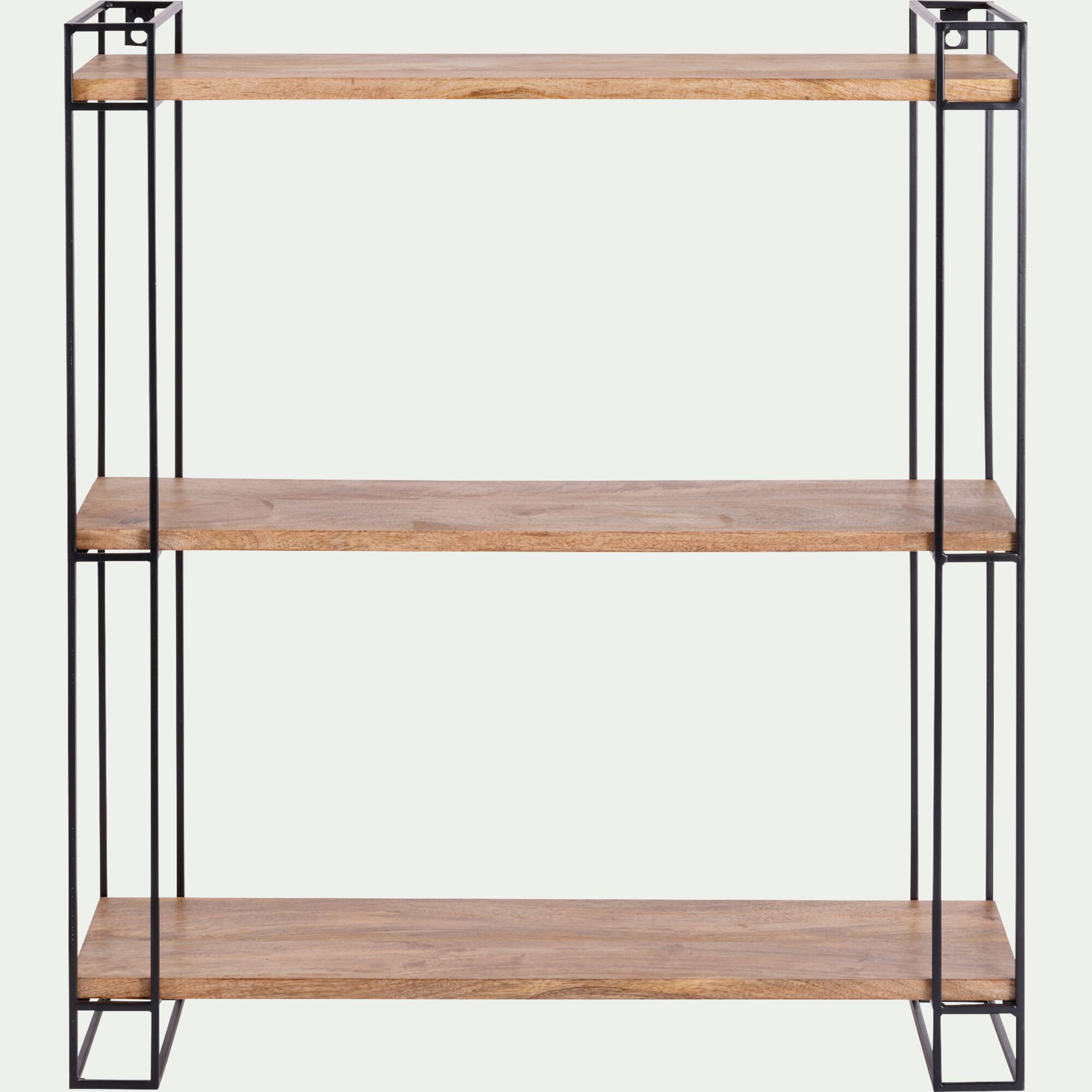 AMALYA - Etagère murale en bois et métal - bois clair L66xl19xH77,5cm