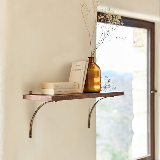 BRIOU - Étagère murale décorative en bois de manguier L60cm - naturel