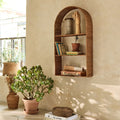 LINDA - Etagère murale en rotin L40xH72cm - naturel