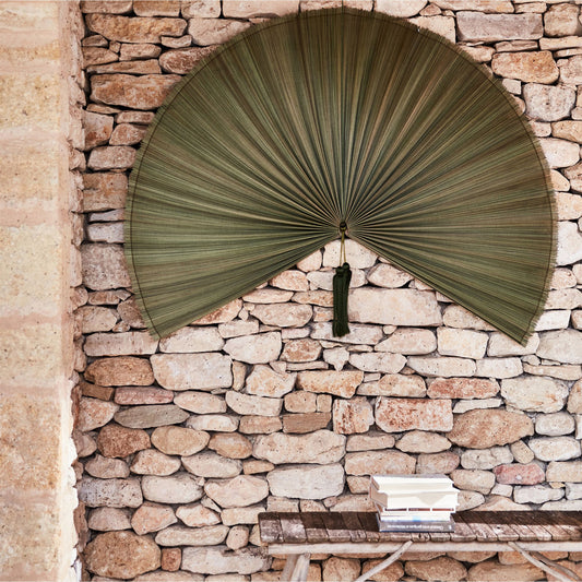 VRAILLE - Déco murale éventail en bambou - vert göreme L155cm
