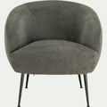ALICE - Fauteuil en tissu avec piétement en acier - gris vésuve