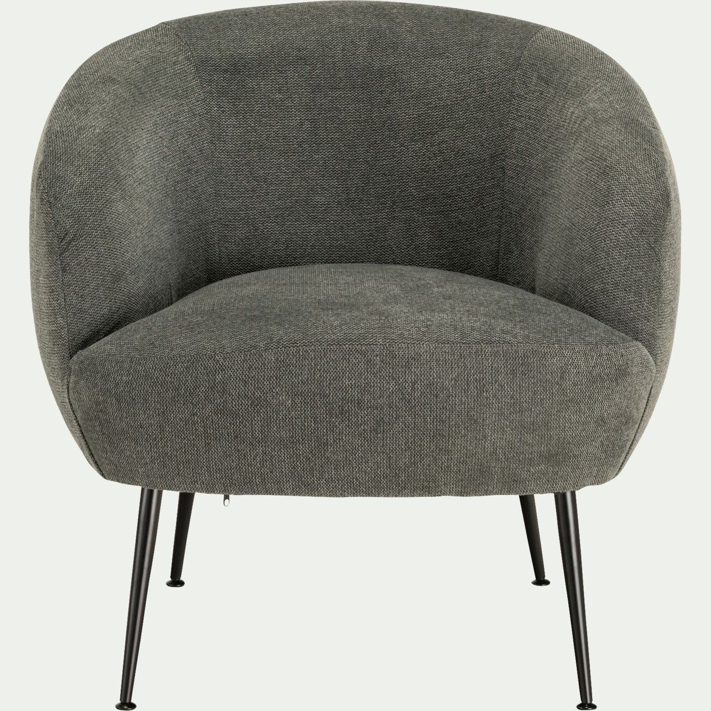 ALICE - Fauteuil en tissu avec piétement en acier - gris vésuve