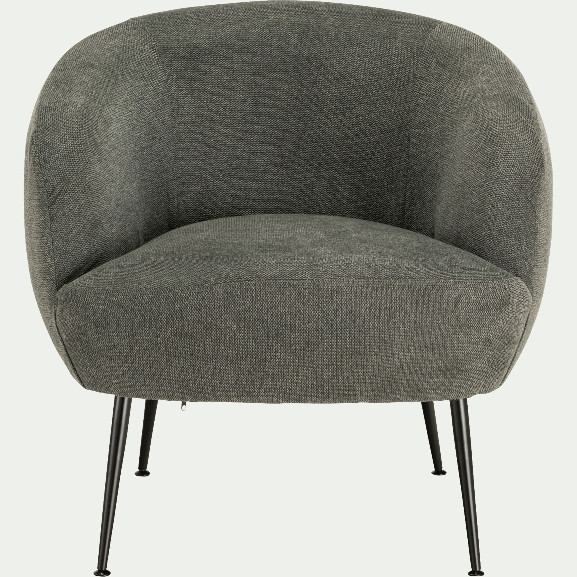 ALICE - Fauteuil en tissu avec piétement en acier - gris vésuve