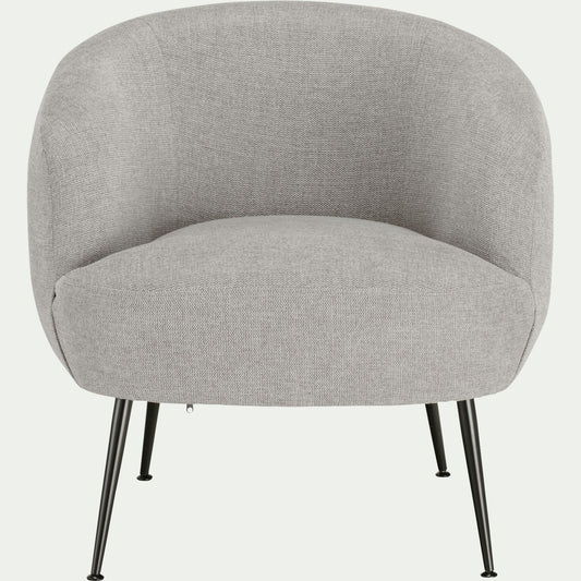 ALICE - Fauteuil en tissu avec piétement en acier - gris borie