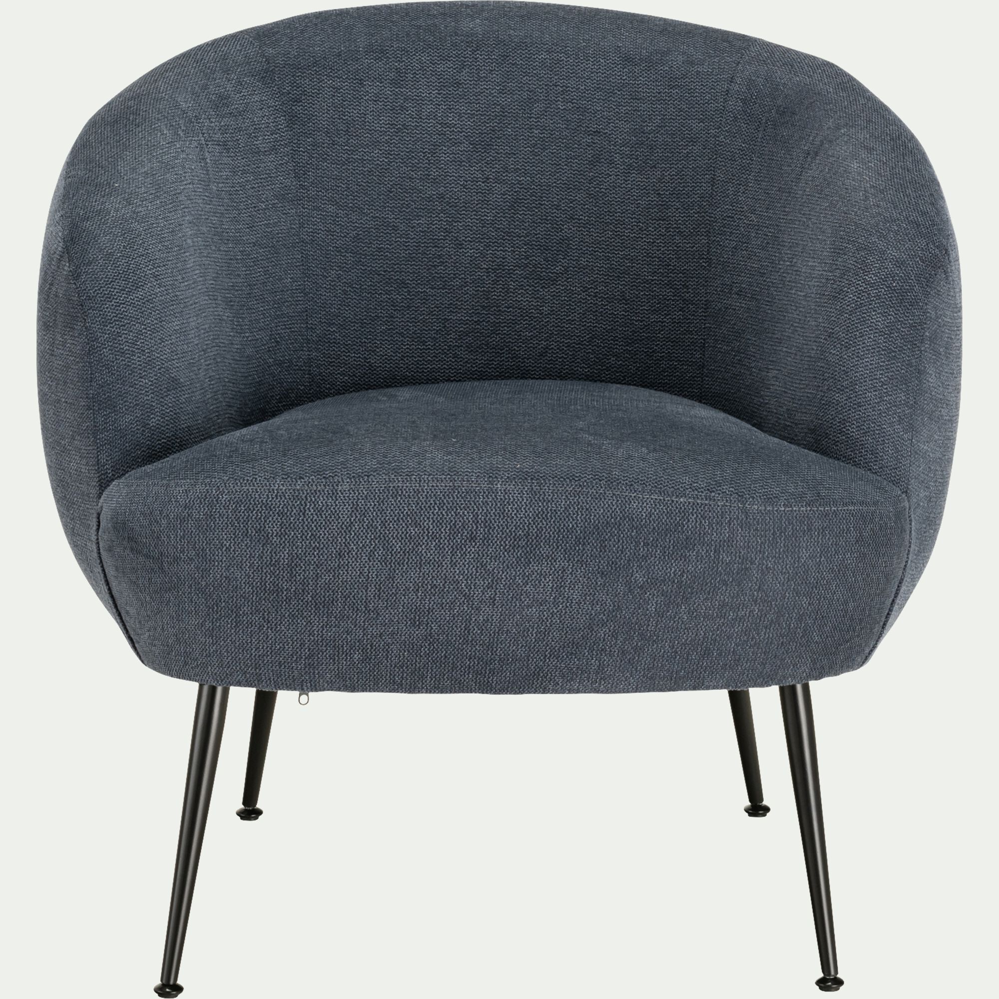 ALICE - Fauteuil en tissu avec piétement en acier - bleu céou