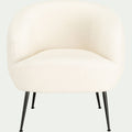 ALICE - Fauteuil en tissu avec piétement en acier - blanc capelan