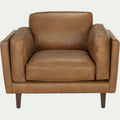 BROOKLYN - Fauteuil en cuir de vachette - marron