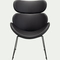 CAZAR - Fauteuil en tissu enduit - noir