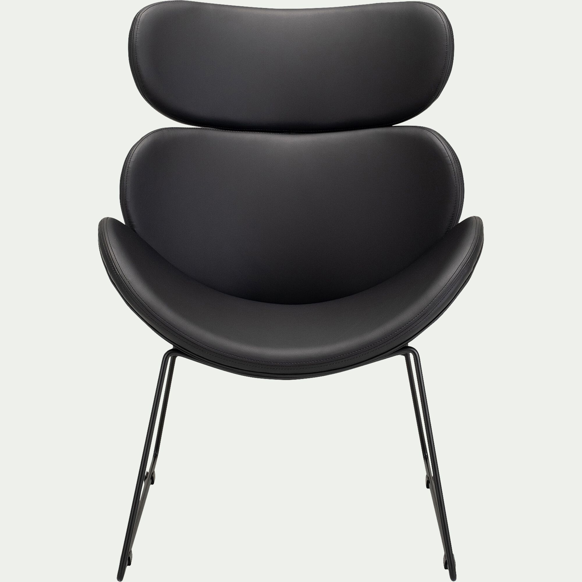CAZAR - Fauteuil en tissu enduit - noir