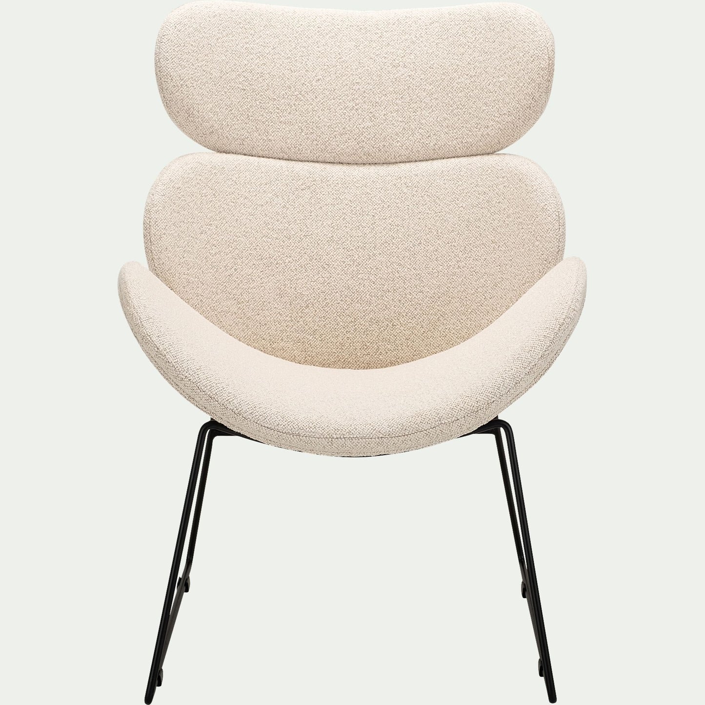 CAZAR - Fauteuil en tissu bouclettes - beige