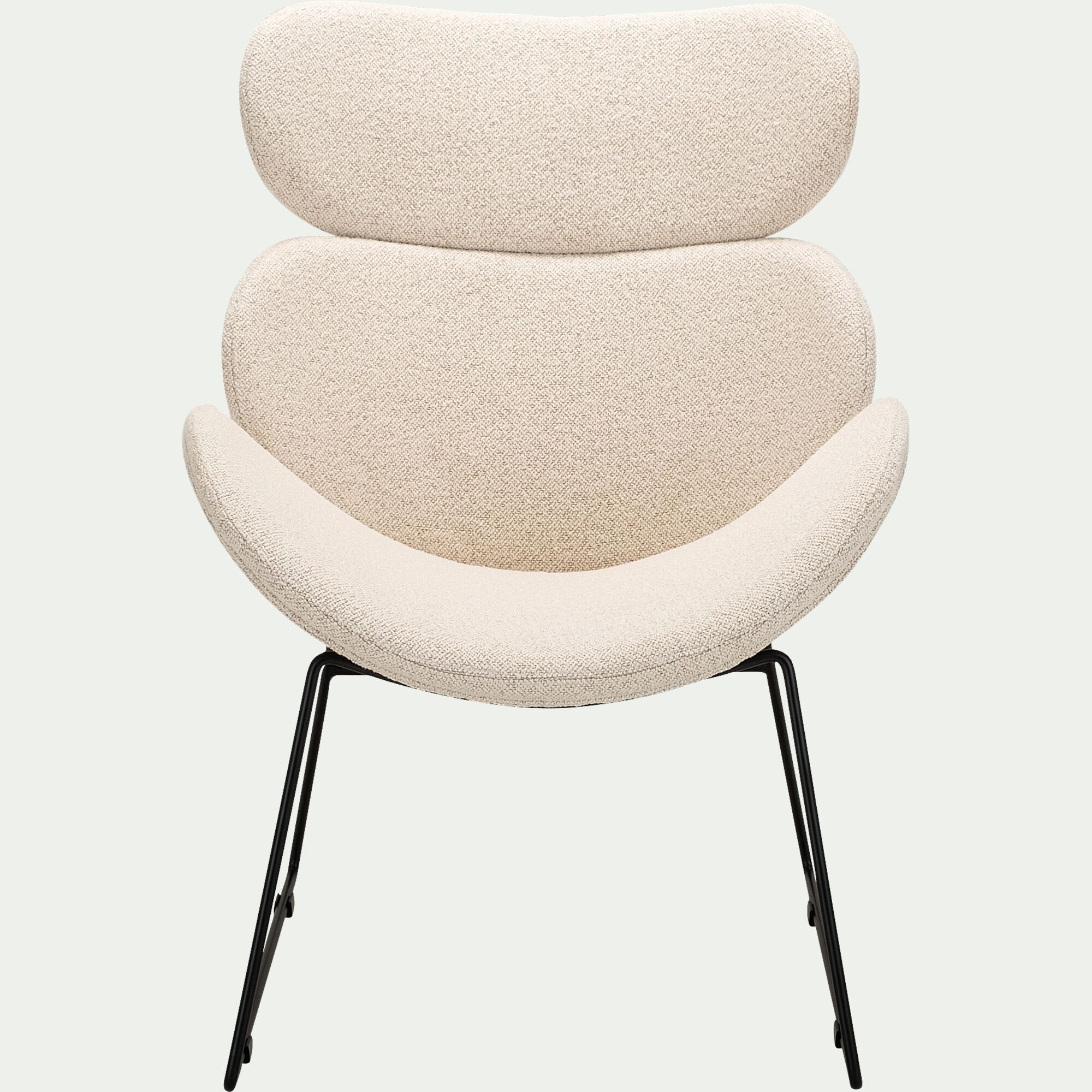 CAZAR - Fauteuil en tissu bouclettes - beige