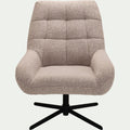 CLEO - Fauteuil pivotant en tissu boulette - beige