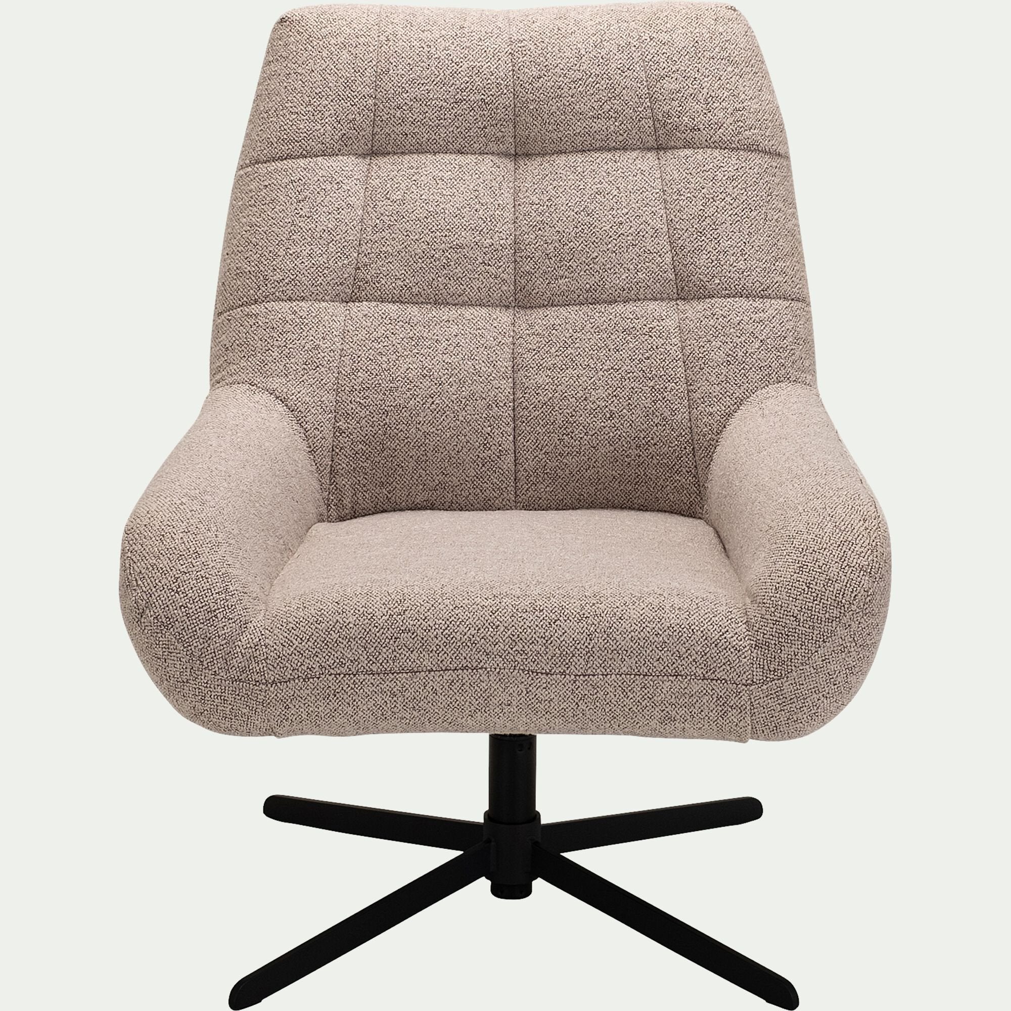 CLEO - Fauteuil pivotant en tissu boulette - beige