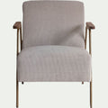 FABRON - Fauteuil en velours - beige
