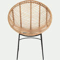 FANGAS - Fauteuil rond en rotin et métal - naturel