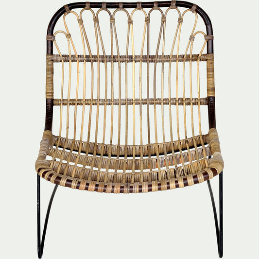 HELOISE - Fauteuil en rotin et métal