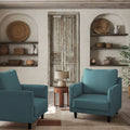 LENITA - Fauteuil en tissu joint - bleu niolon