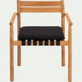 LIMYA - Fauteuil de jardin à sangles en teck - bois clair