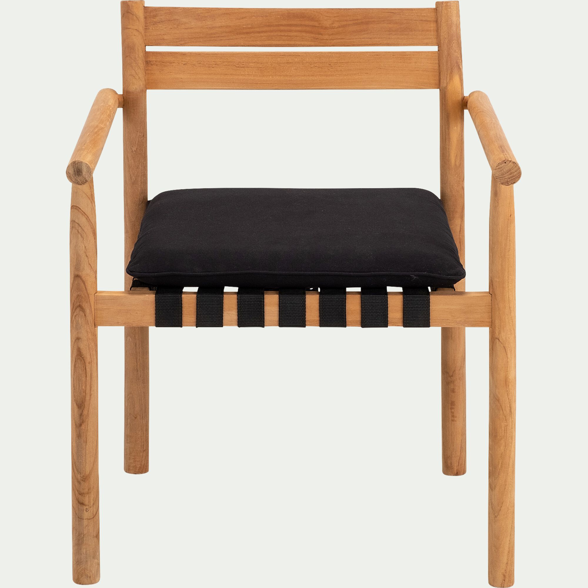 LIMYA - Fauteuil de jardin à sangles en teck - bois clair