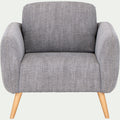 LUCAS - Fauteuil en tissu avec accoudoirs - gris