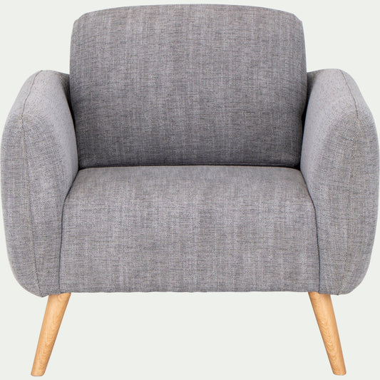 LUCAS - Fauteuil en tissu avec accoudoirs - gris