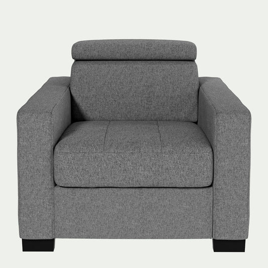 MAURO - Fauteuil en tissu pop - gris