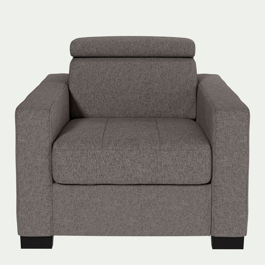 MAURO - Fauteuil en tissu pop - taupe