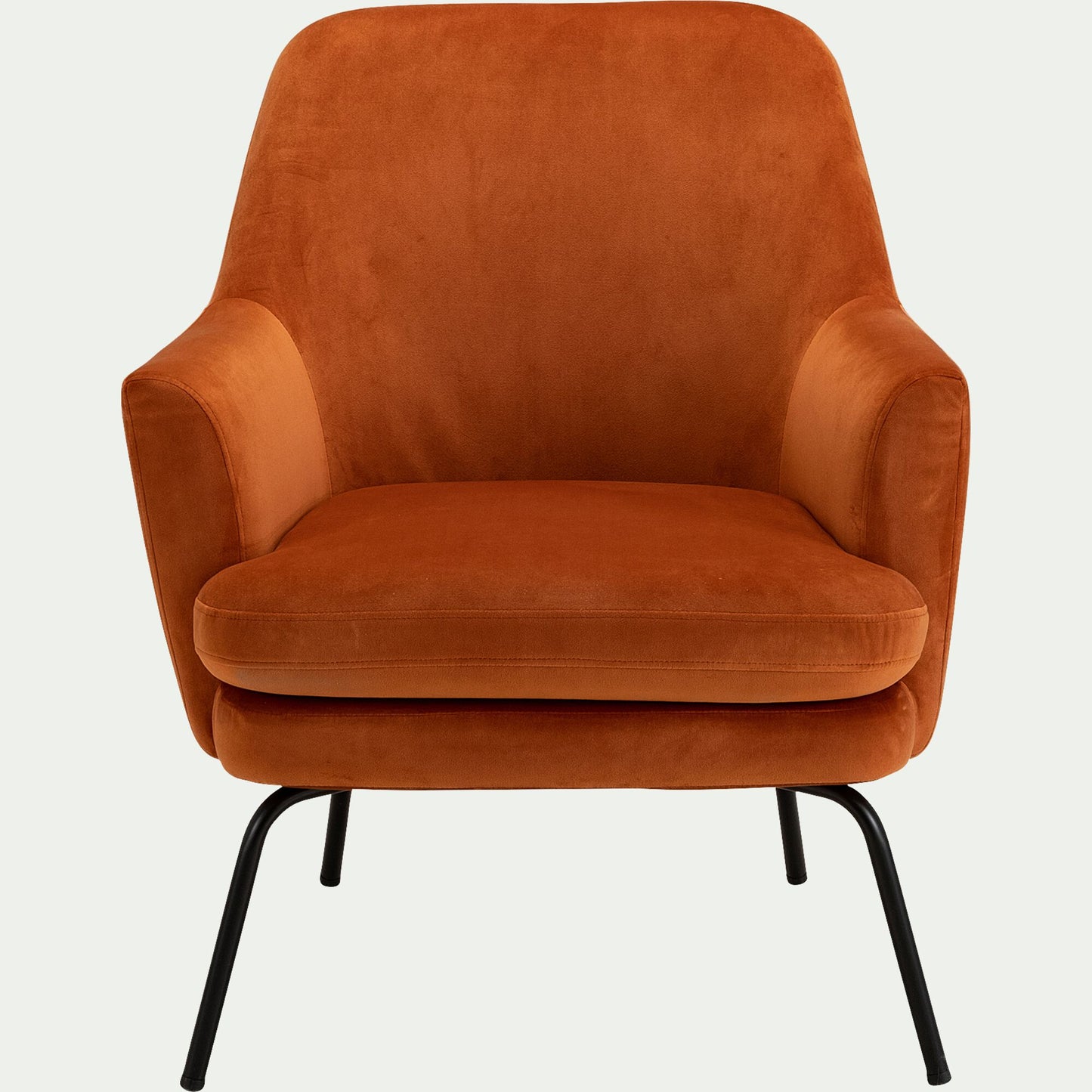 MONA - Fauteuil en velours - rouge rustrel