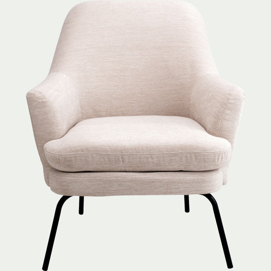 MONA - Fauteuil en tissu tramé - beige roucas