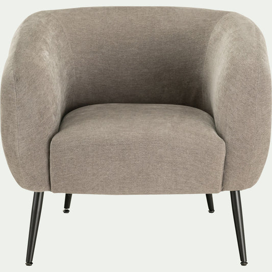 VISO - Fauteuil en tissu avec pieds en acier - gris restanque