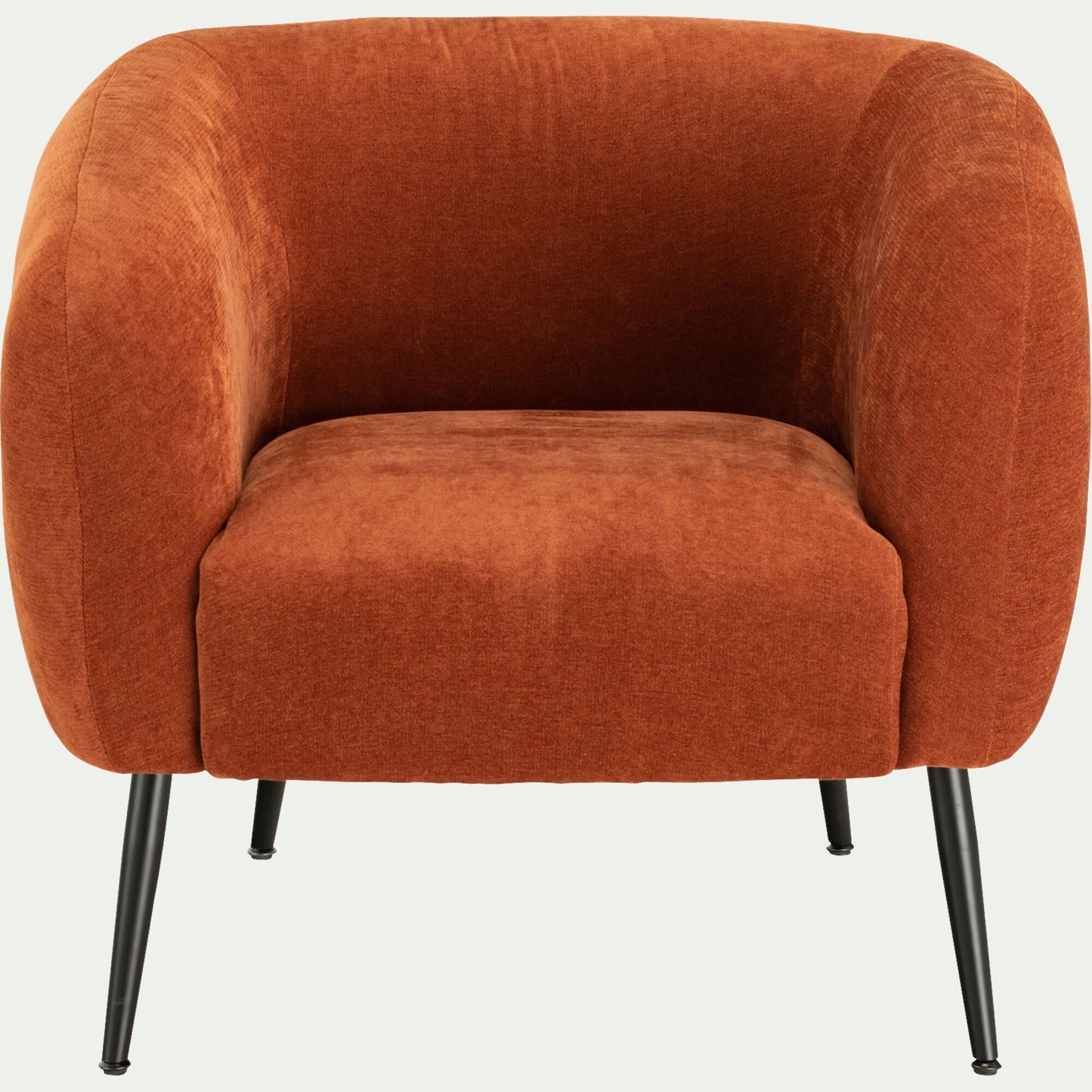 VISO - Fauteuil en tissu avec pieds en acier - brun rustrel