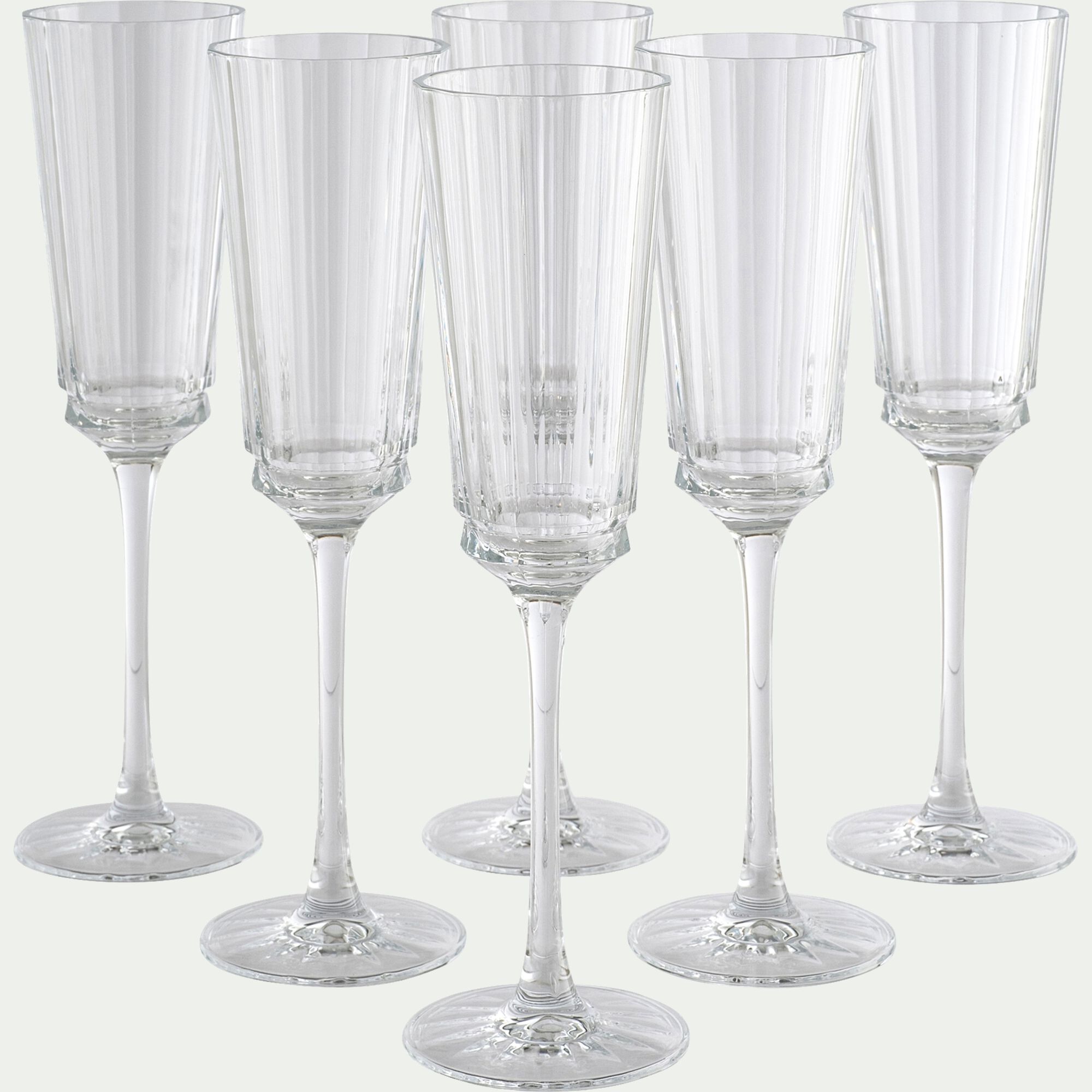 MACASSAR - Flûte à champagne en cristallin 17cl - transparent